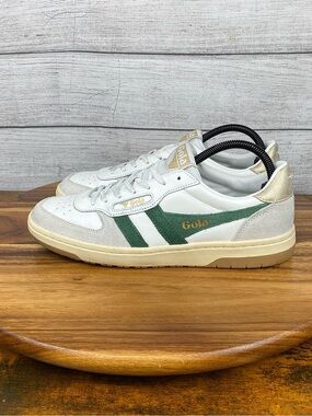 Gola Women's Hawk Retro Style Sneakers White Green Gold Shoe Size 9 EU 40